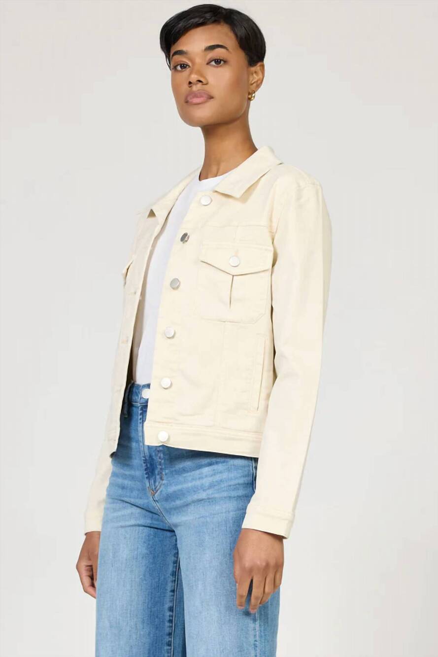 NEW DEAR JOHN DENIM ainsley long sleeve denim jacket in wheat - Picture 4 of 4